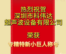科偉達：榮獲深圳市第五批專精特新“小巨人”企業榮譽稱號